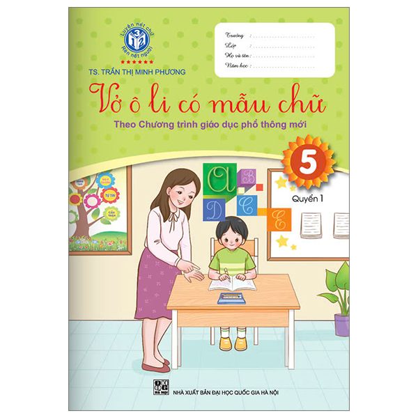 vở ô li có mẫu chữ 5 - quyển 1 (theo chương trình giáo dục phổ thông mới)