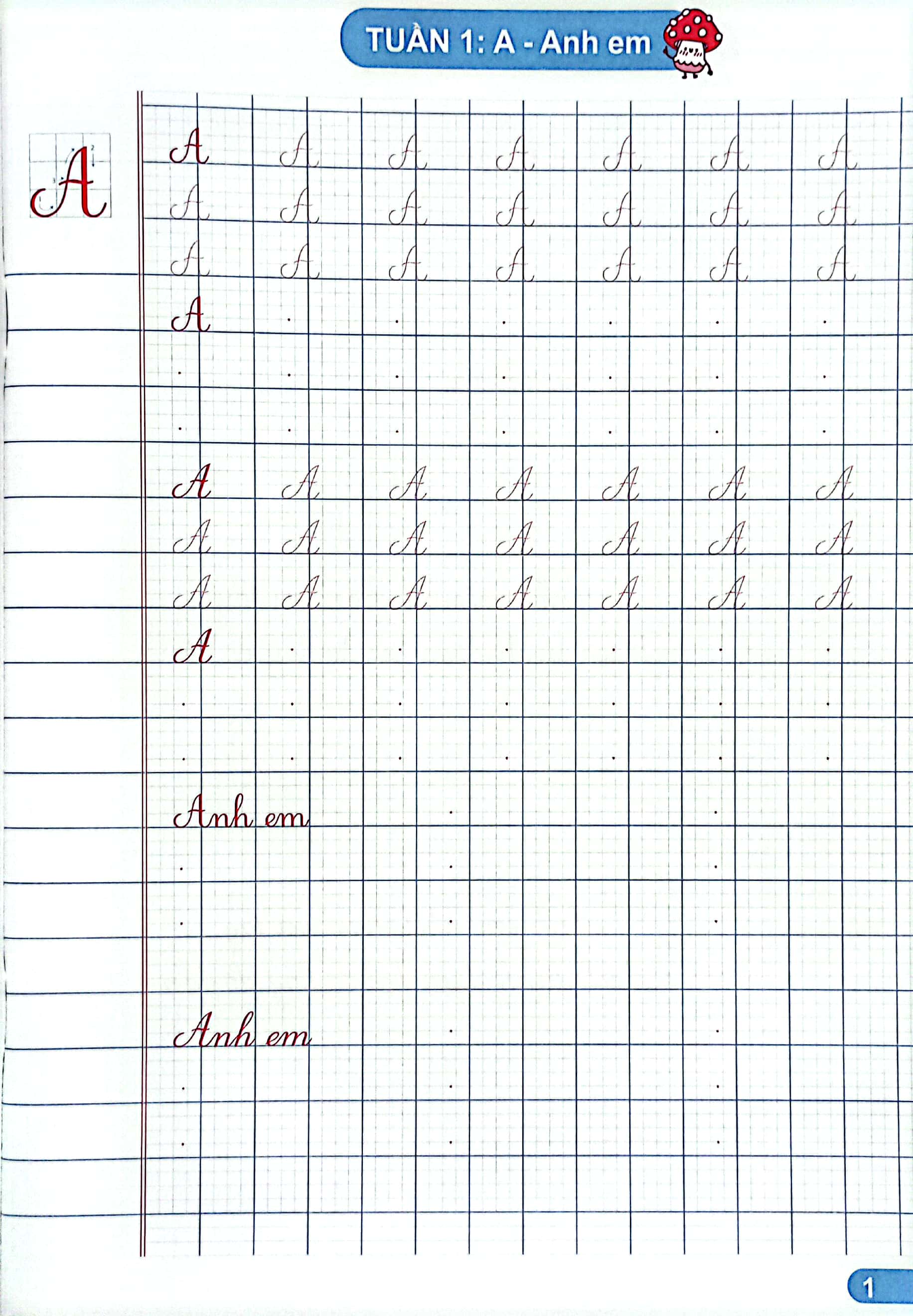 vở ô li viết chữ mẫu 2 - tập 1 (chân trời)