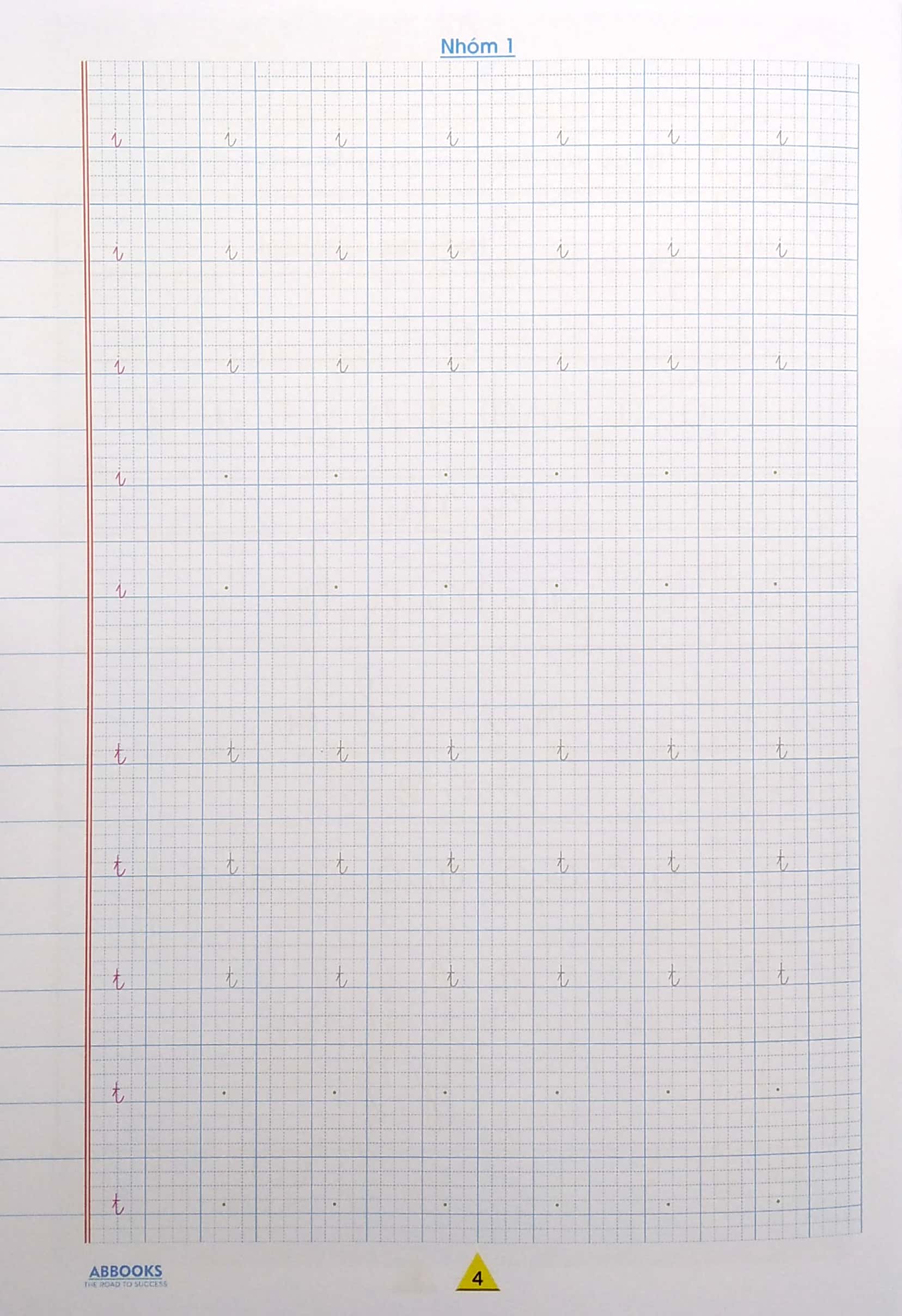 vở ô ly tập việt 1 - hạ cỡ chữ theo nhóm nét