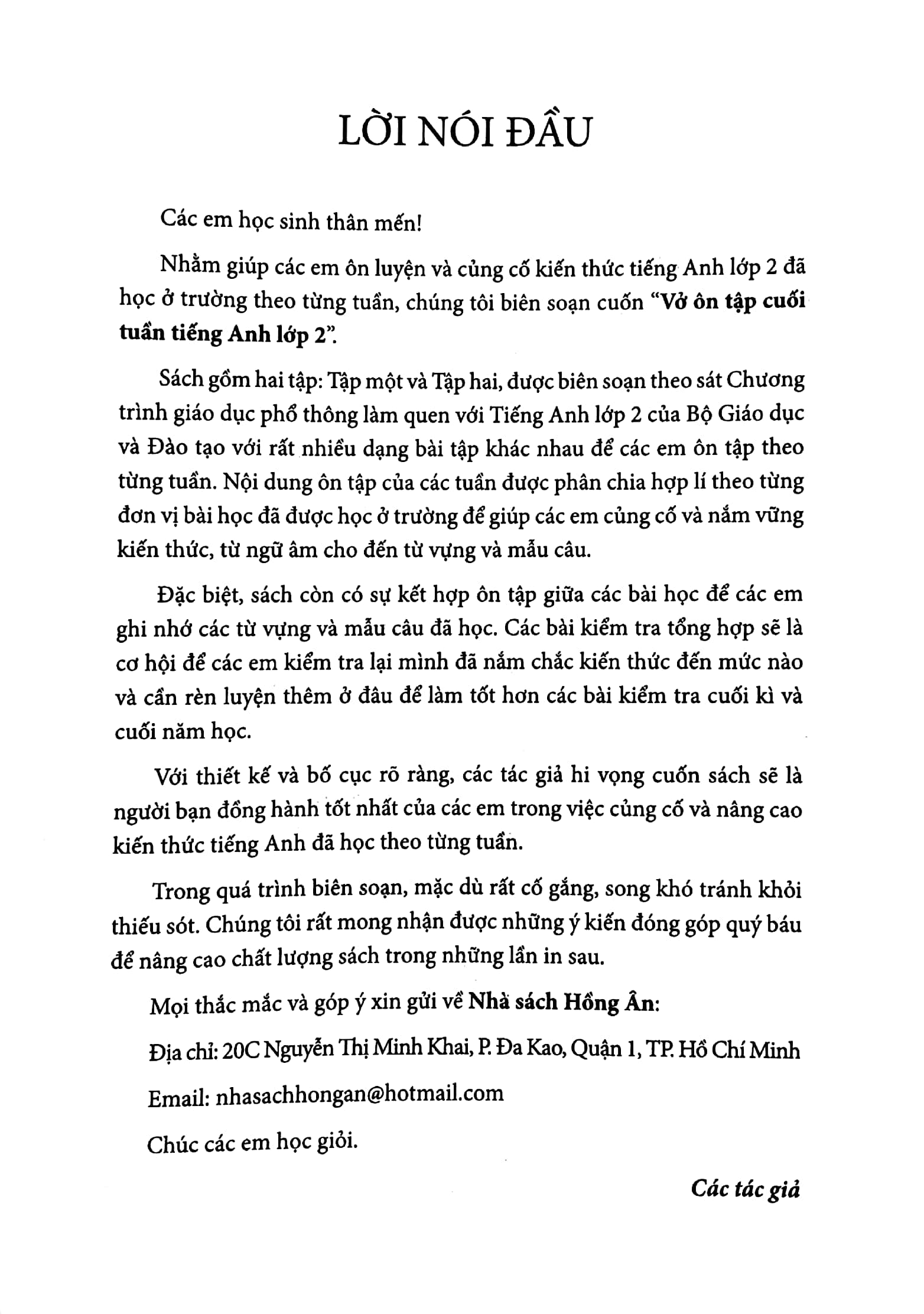 vở ôn tập cuối tuần tiếng anh lớp 2 - tập 2 (theo chương trình giáo dục phổ thông mới)