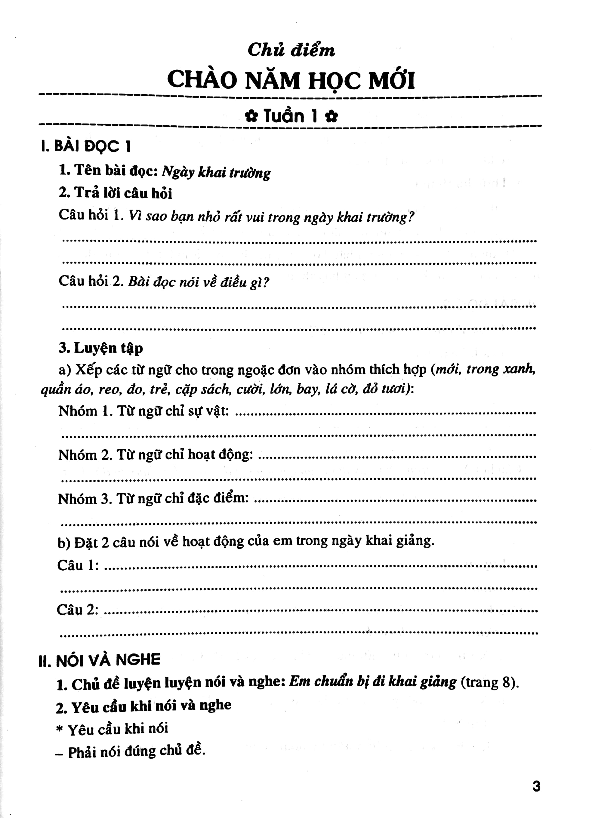 vở ôn tập cuối tuần tiếng việt 3 (dùng kèm sgk cánh diều)