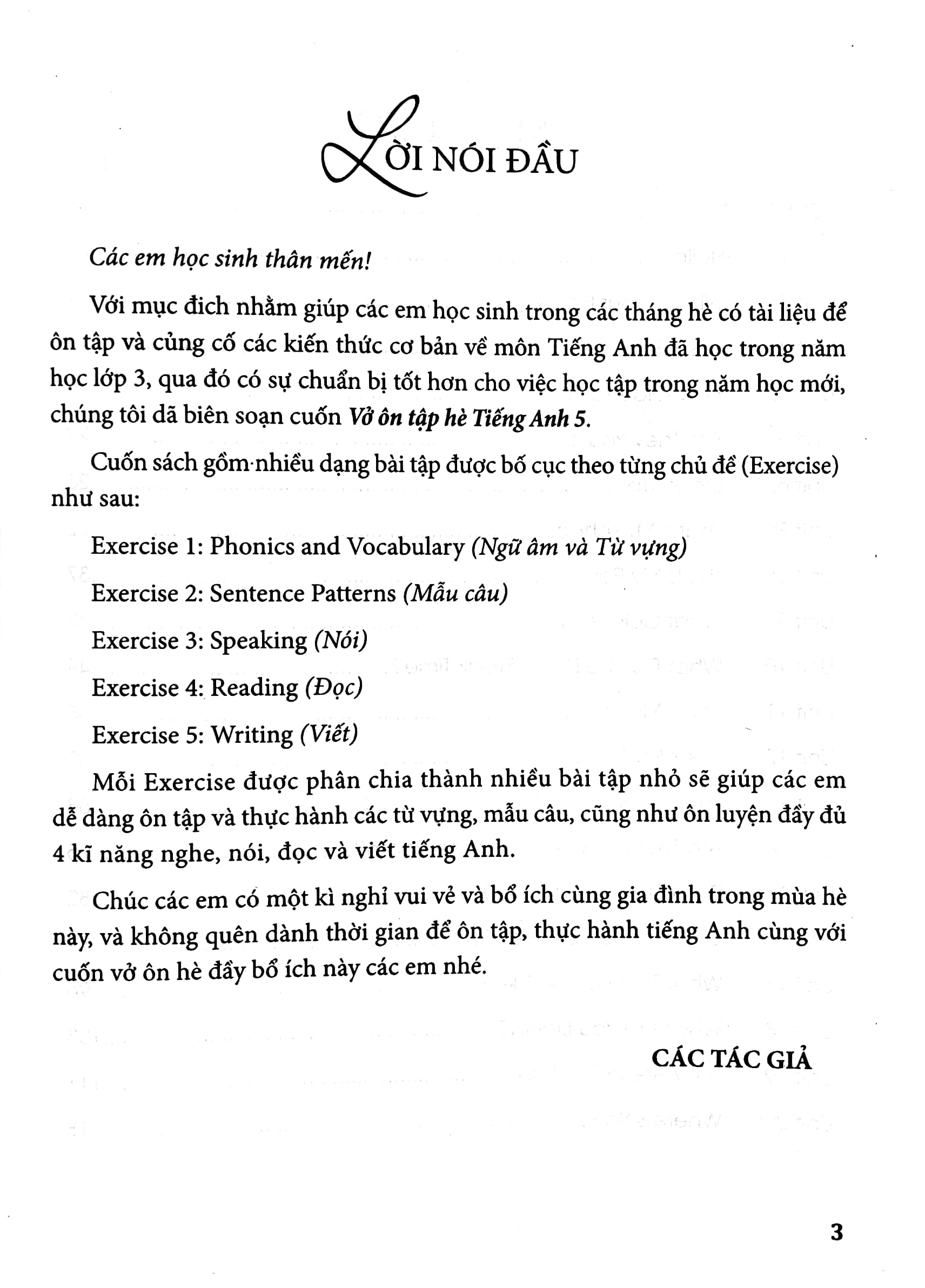 vở ôn tập hè tiếng anh 3 (dùng chung cho các bộ sgk hiện hành)
