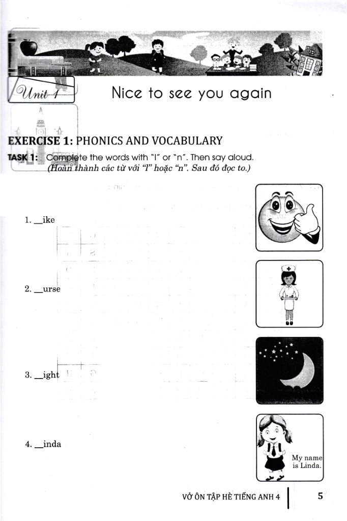 vở ôn tập hè tiếng anh 4 (dùng chung cho các bộ sgk hiện hành)