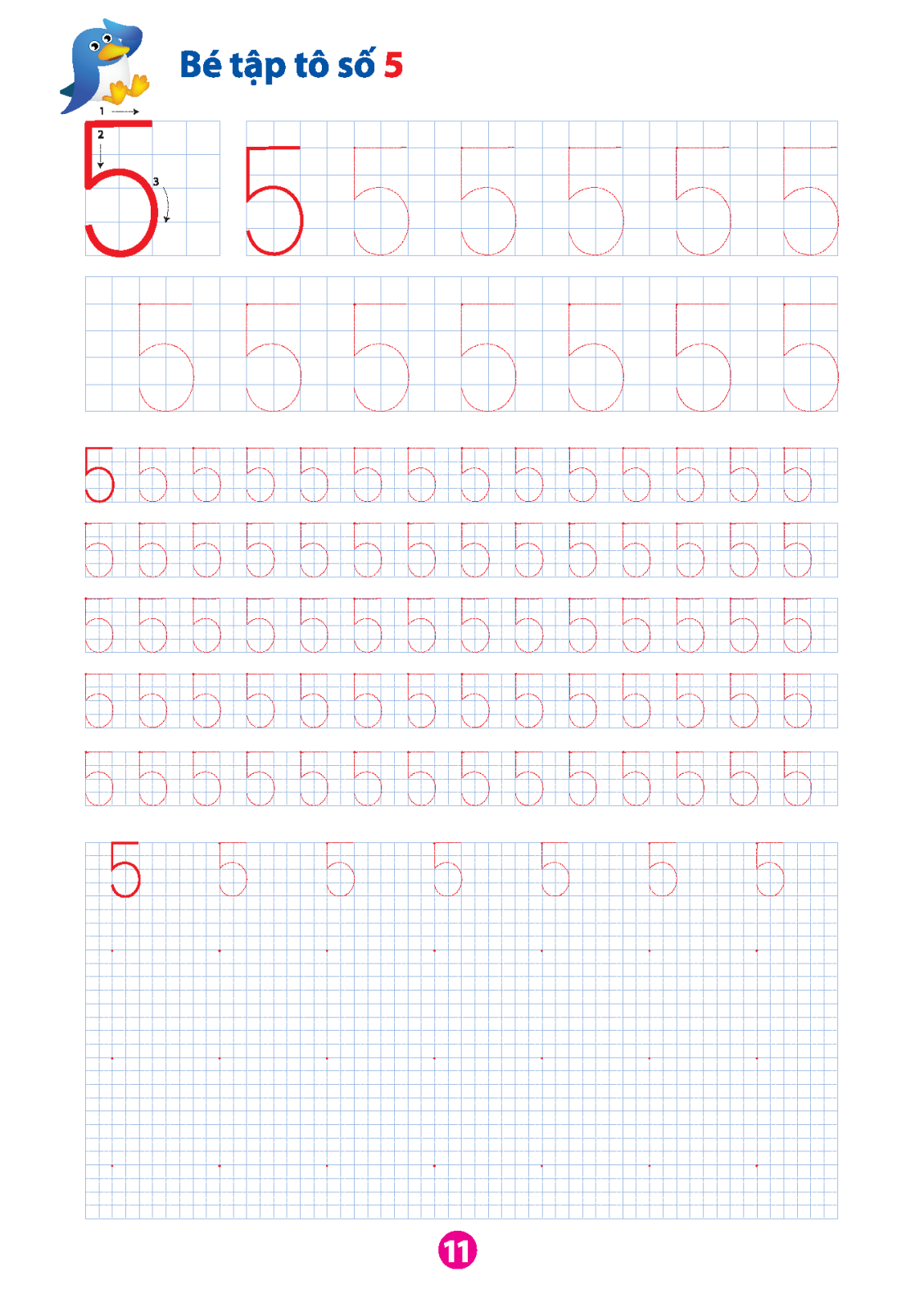 vở tập tô chữ số (dành cho bé từ 5 - 6 tuổi) (tái bản)