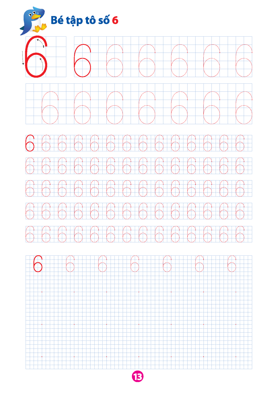 vở tập tô chữ số (dành cho bé từ 5 - 6 tuổi) (tái bản)