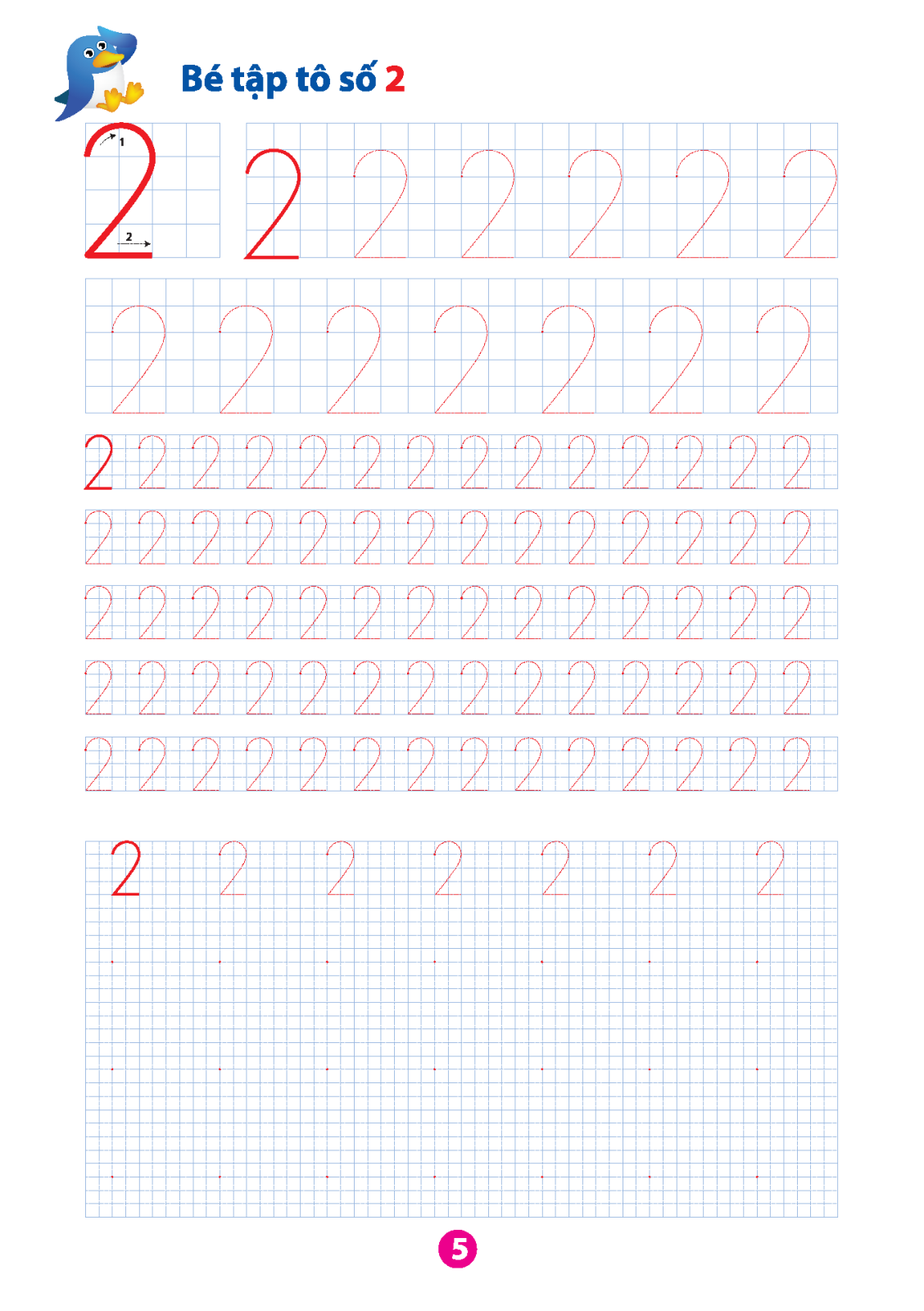 vở tập tô chữ số (dành cho bé từ 5 - 6 tuổi) (tái bản)