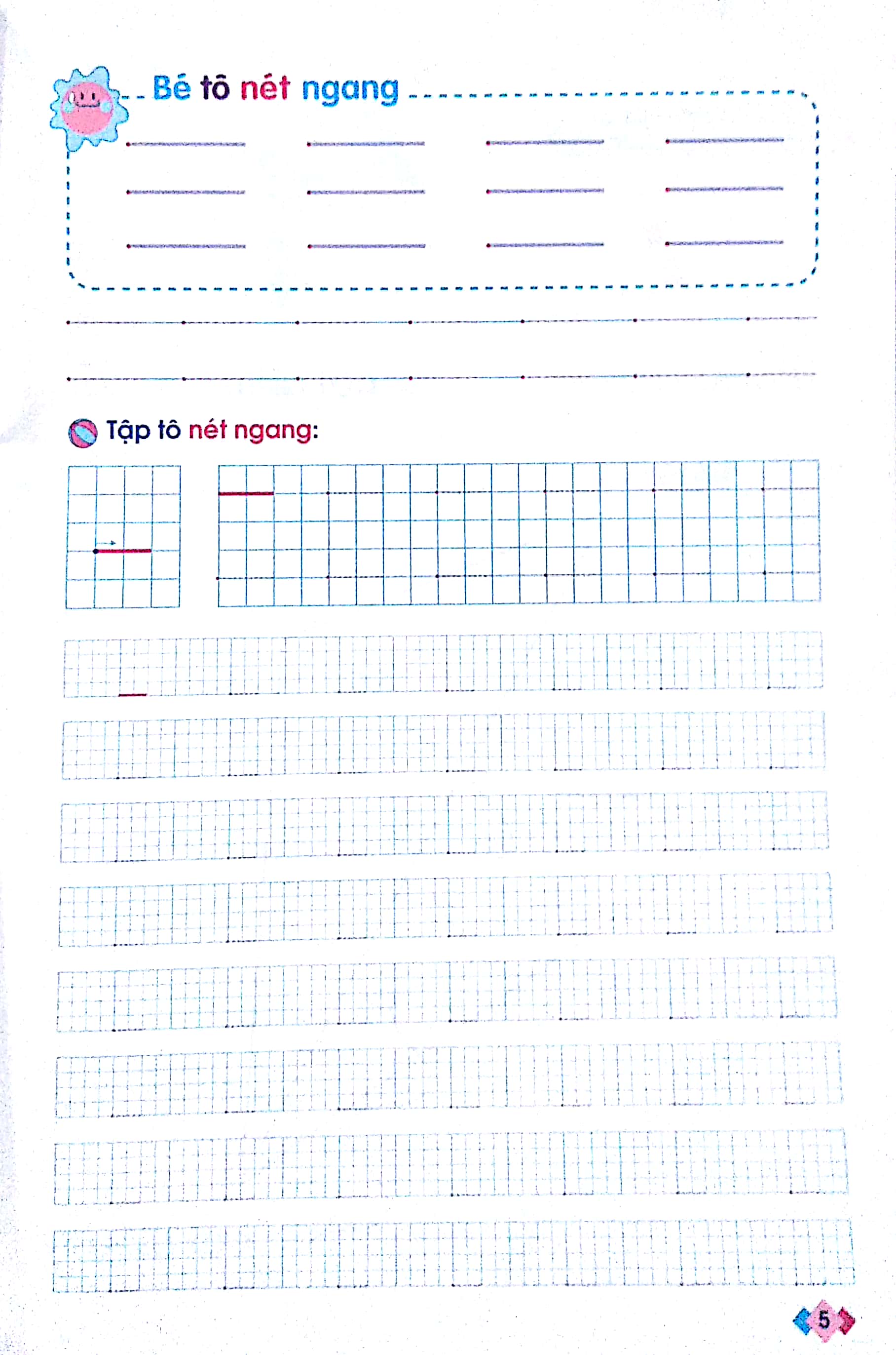 vở tập tô nét cơ bản - dành cho trẻ 5-6 tuổi