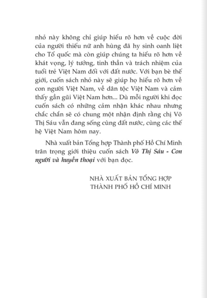 Võ Thị Sáu - Con Người Và Huyền Thoại (Tái Bản 2025)