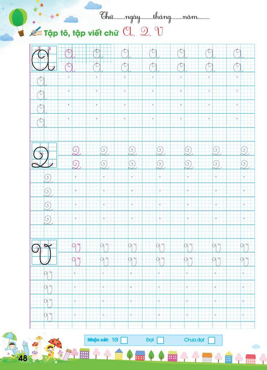 vở thực hành luyện viết chữ thường - chữ hoa