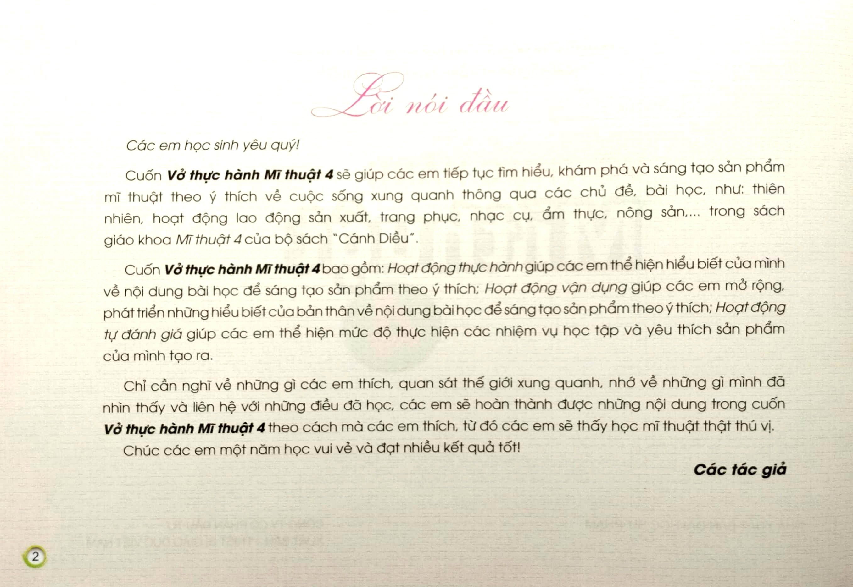 vở thực hành mĩ thuật 4 (cánh diều) (chuẩn)