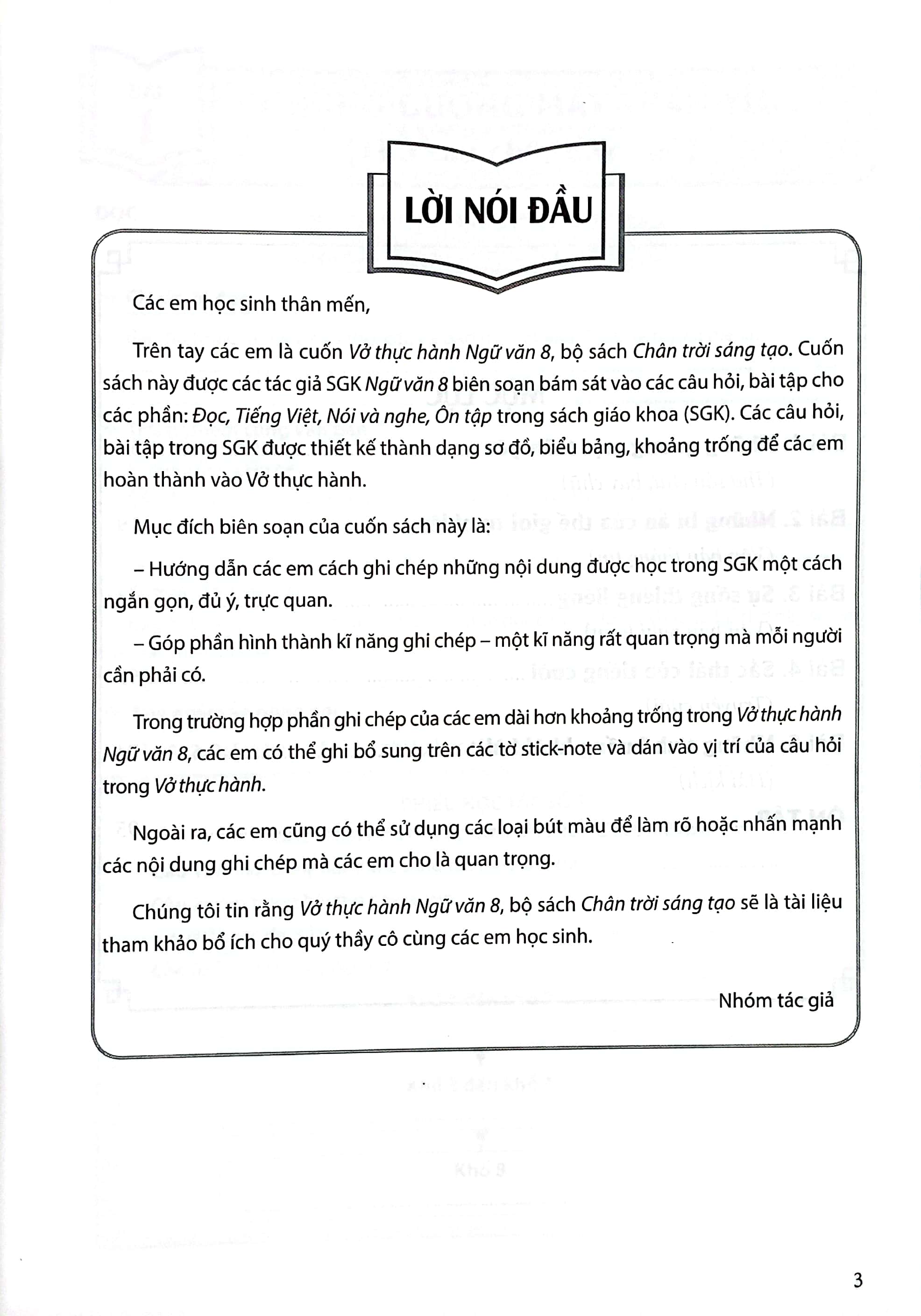 vở thực hành ngữ văn 8 - tập 1 (chân trời)