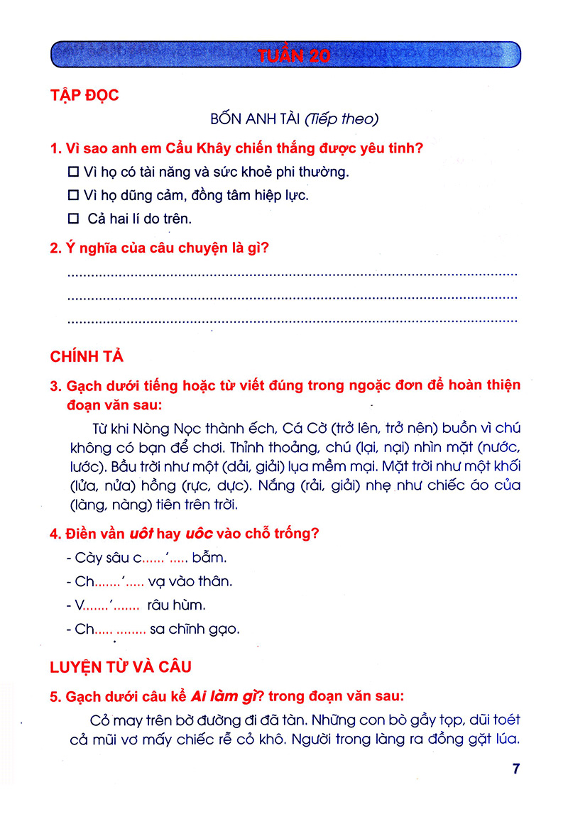 vở thực hành tiếng việt lớp 4 tập 2