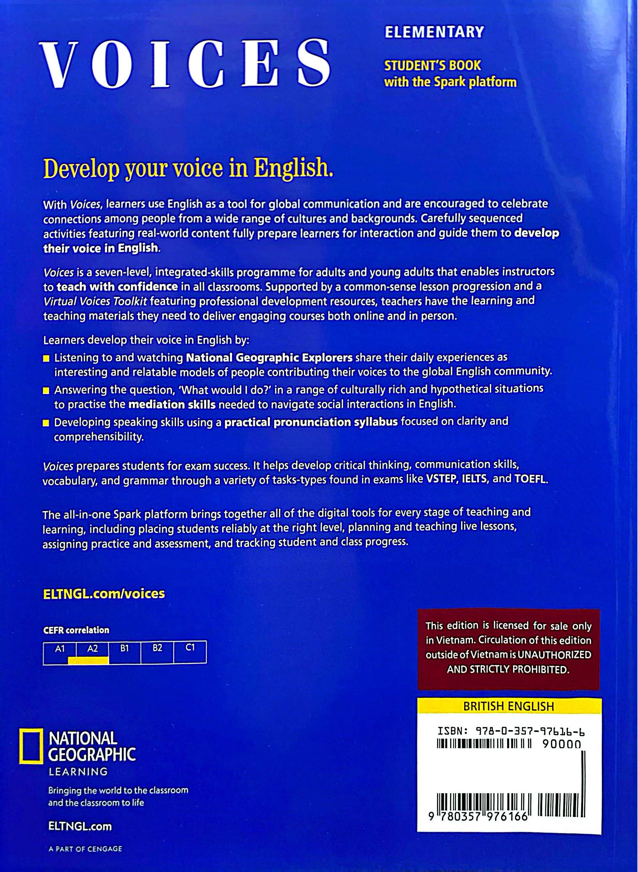 Voices Elementary A2: Student's Book BRE + OLP/EBK CSTM (Vietnam Edition)