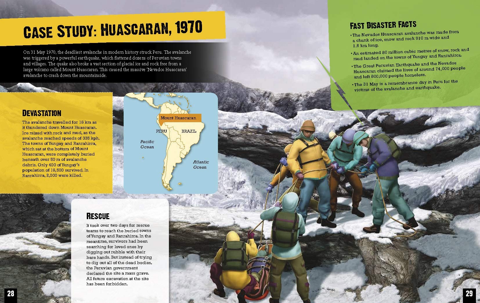 volcanoes and avalanches (natural disaster zone)