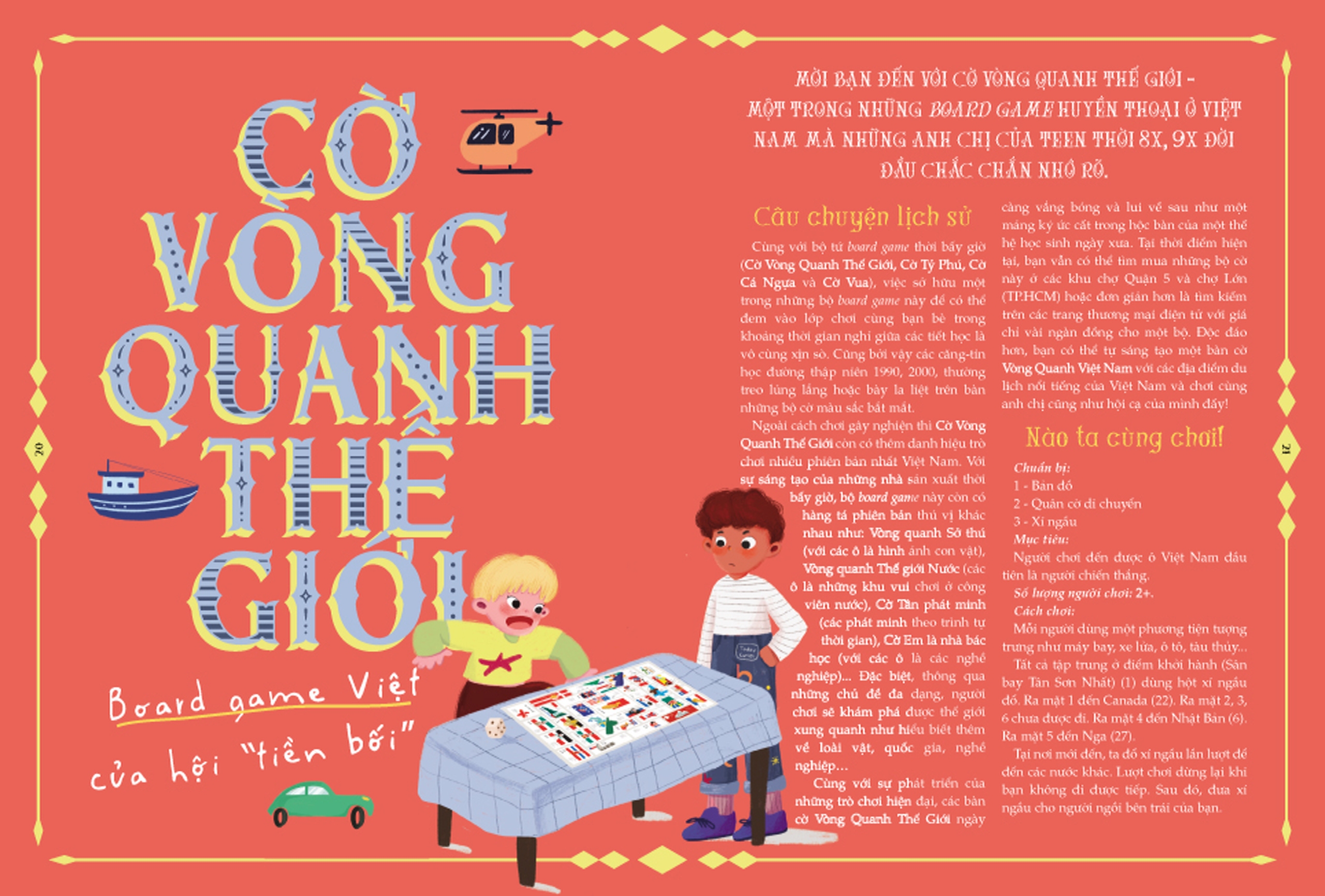 vòng quanh thế giới board game - sách độc quyền fahasa - tặng kèm poster 40x60cm idol game + game vòng quanh thế giới + 01 tờ hướng dẫn cắt, gấp xí ngầu in màu