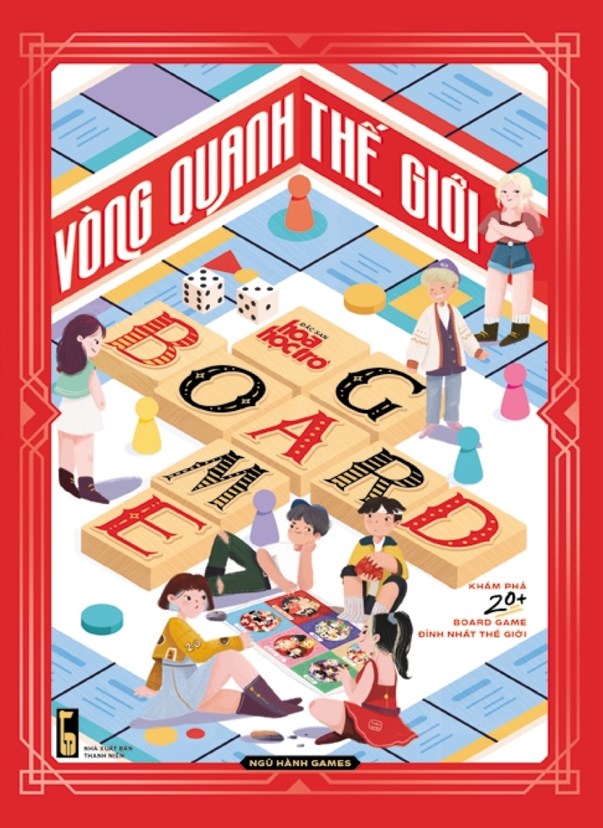 vòng quanh thế giới board game - sách độc quyền fahasa - tặng kèm poster 40x60cm idol game + game vòng quanh thế giới + 01 tờ hướng dẫn cắt, gấp xí ngầu in màu