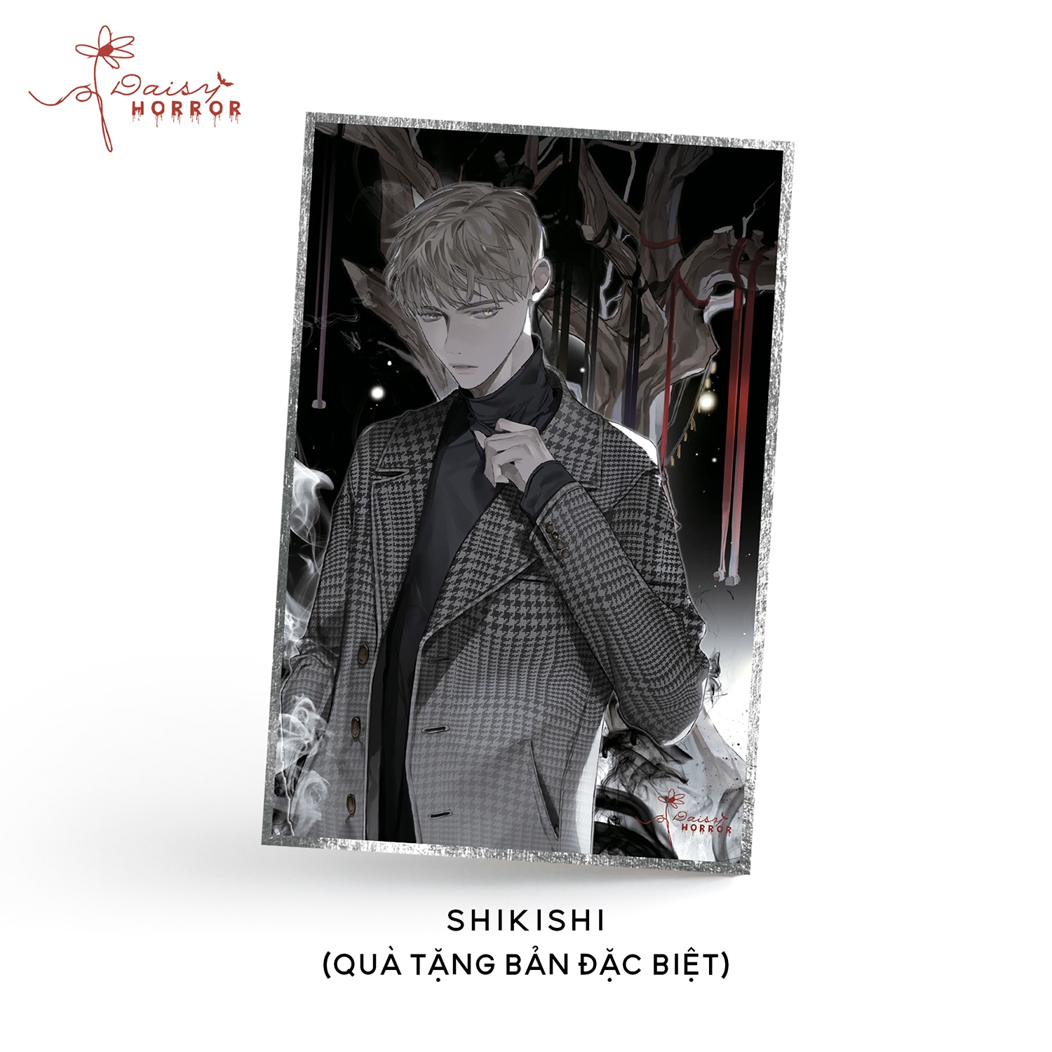 vu giả - bản đặc biệt - bookmark 2 mặt + shikishi viền bạc + postcard 2 mặt + huy hiệu phủ nhũ nhung