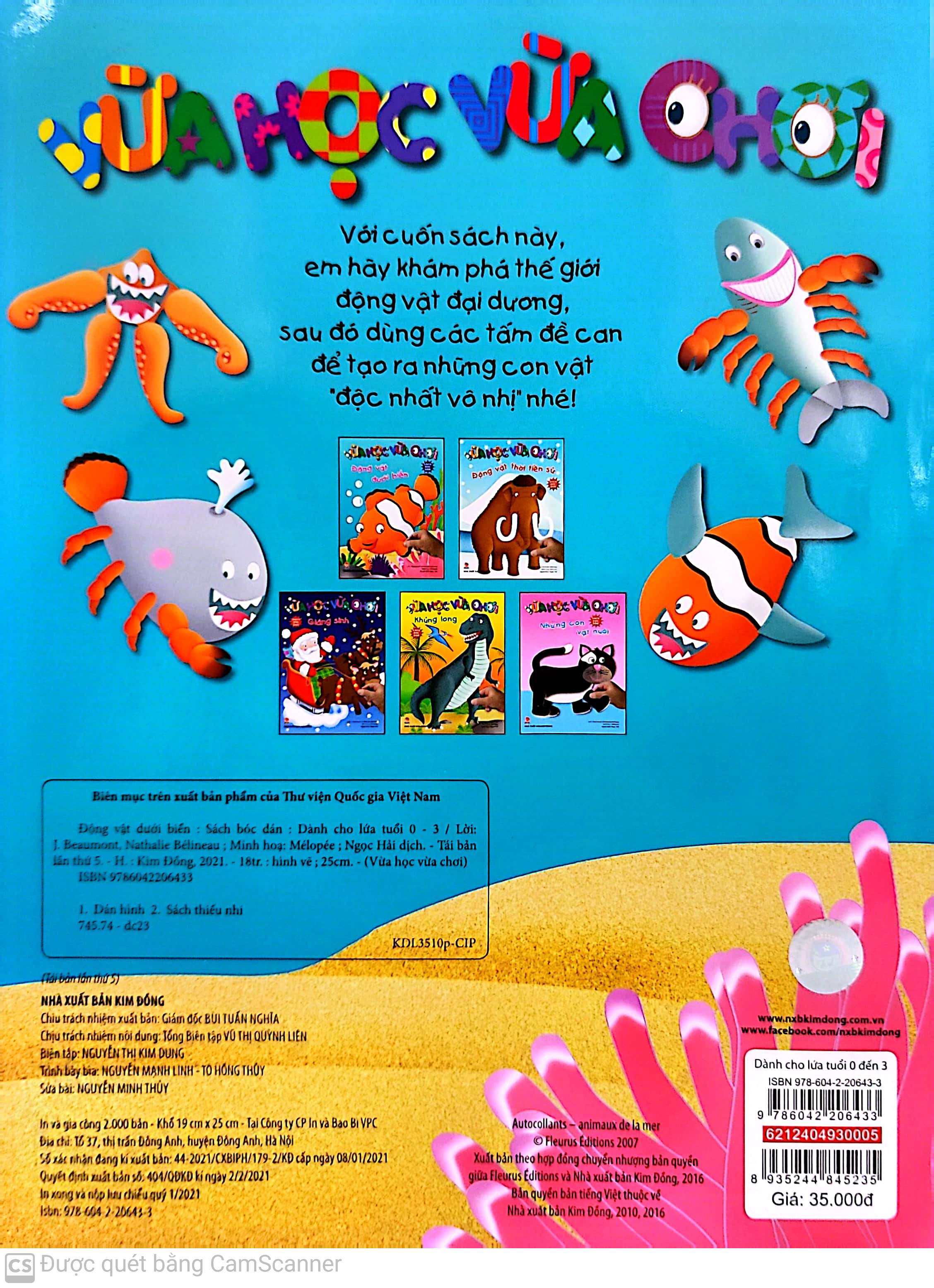 vừa học vừa chơi - động vật dưới biển (tái bản 2020)