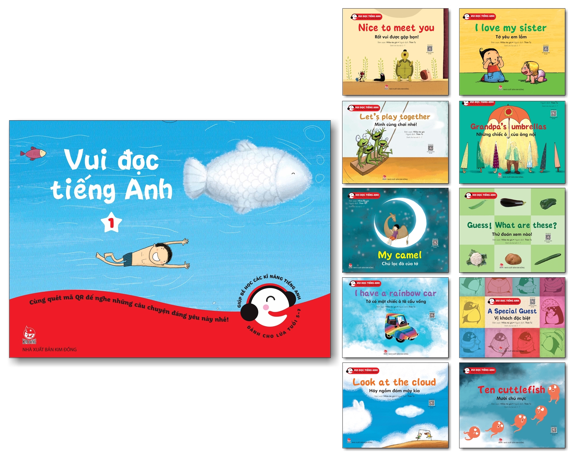 vui đọc tiếng anh - giúp bé học các kĩ năng tiếng anh - dành cho lứa tuổi 5 - 7 (boxset 10 cuốn)
