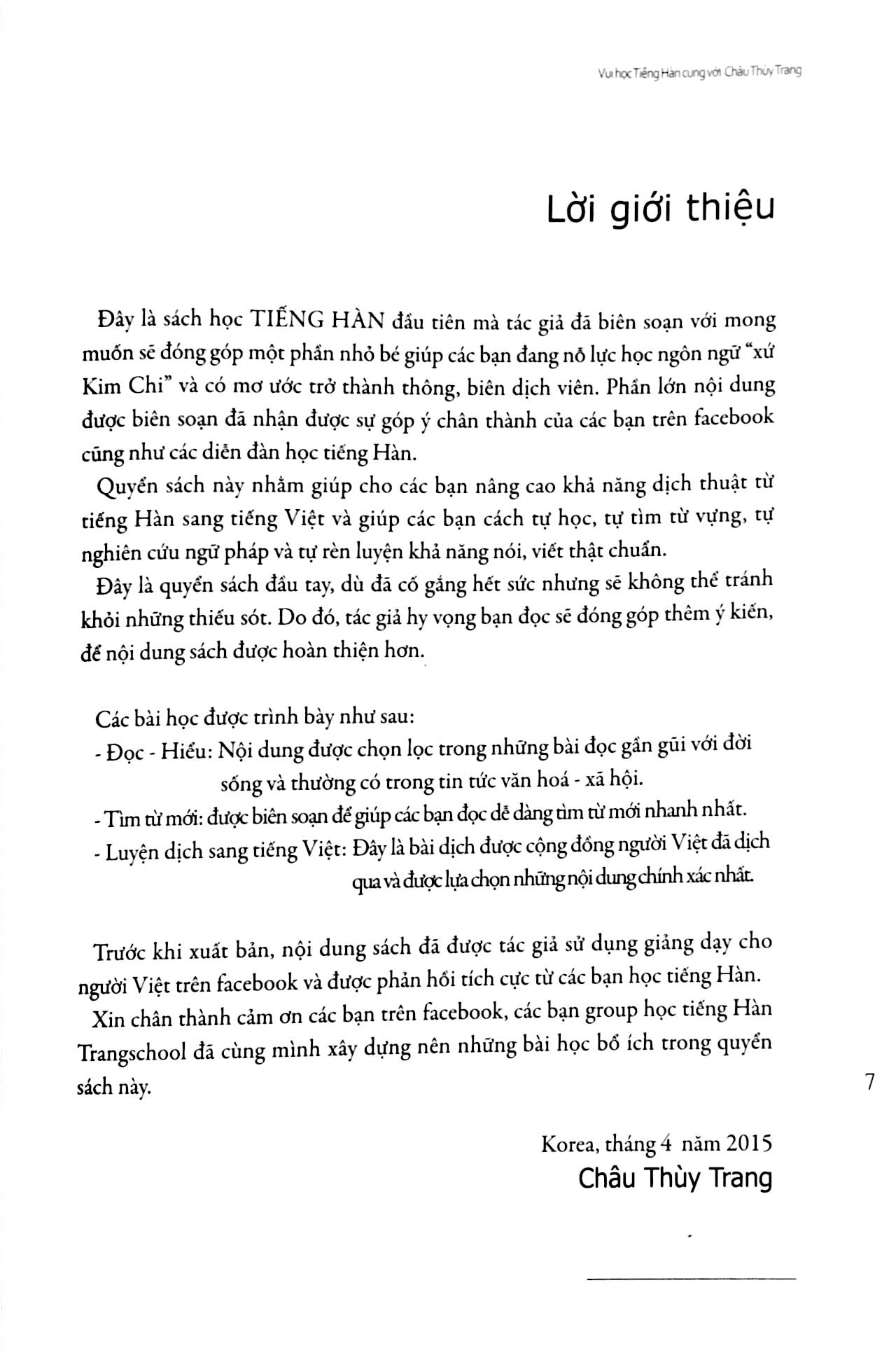 vui học tiếng hàn cùng châu thùy trang