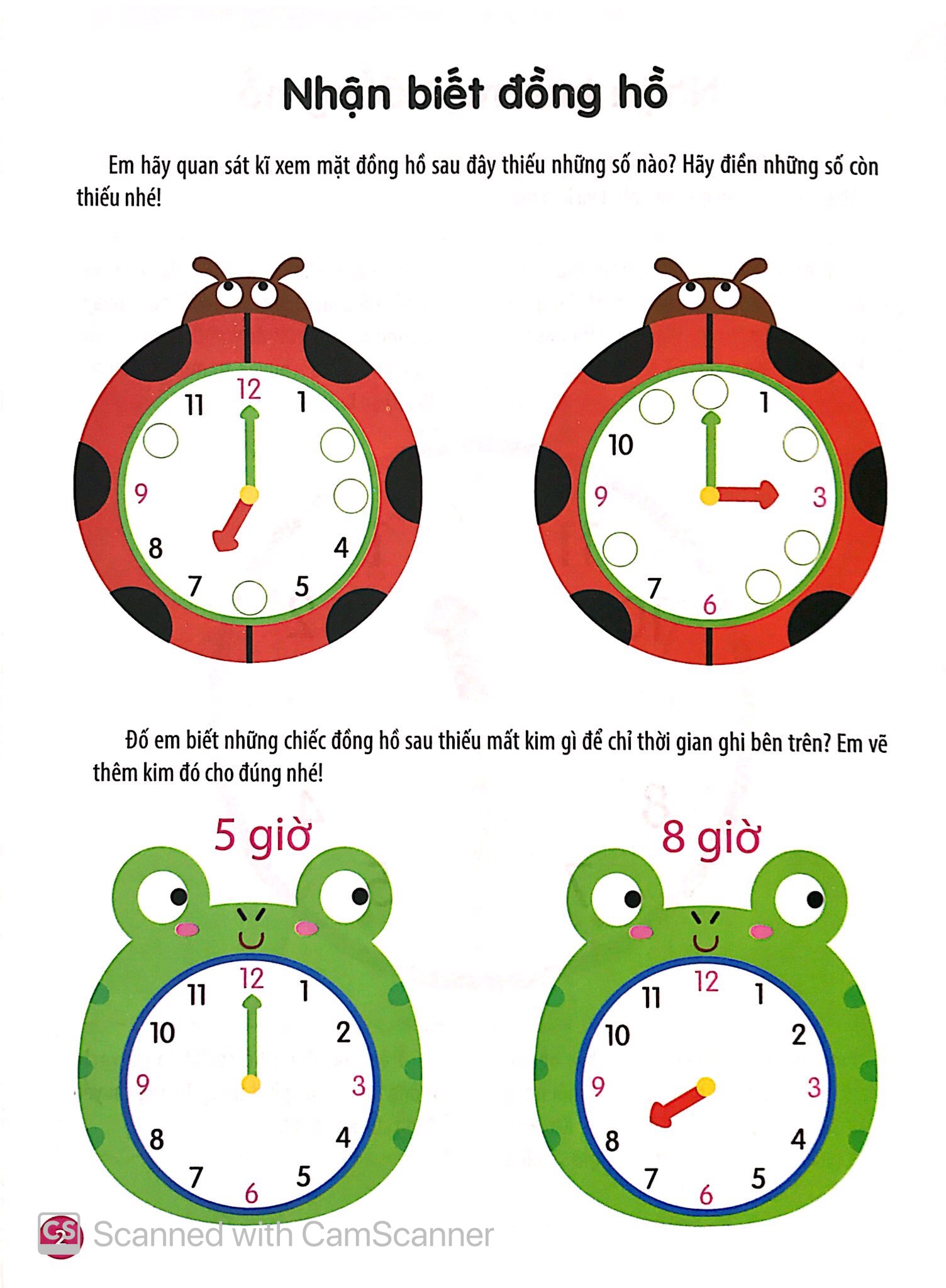 vui học toán - học xem giờ