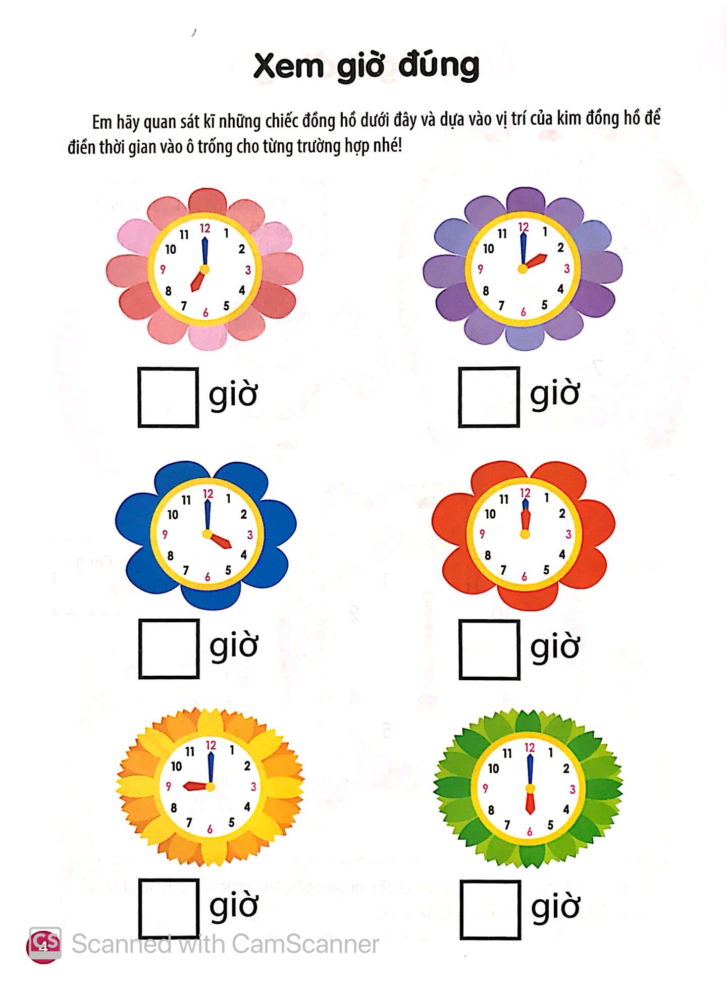 vui học toán - học xem giờ