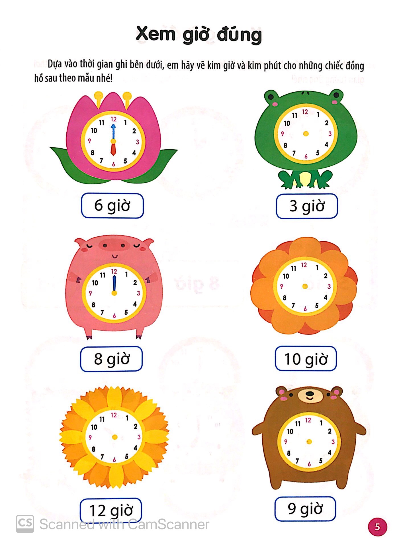 vui học toán - học xem giờ