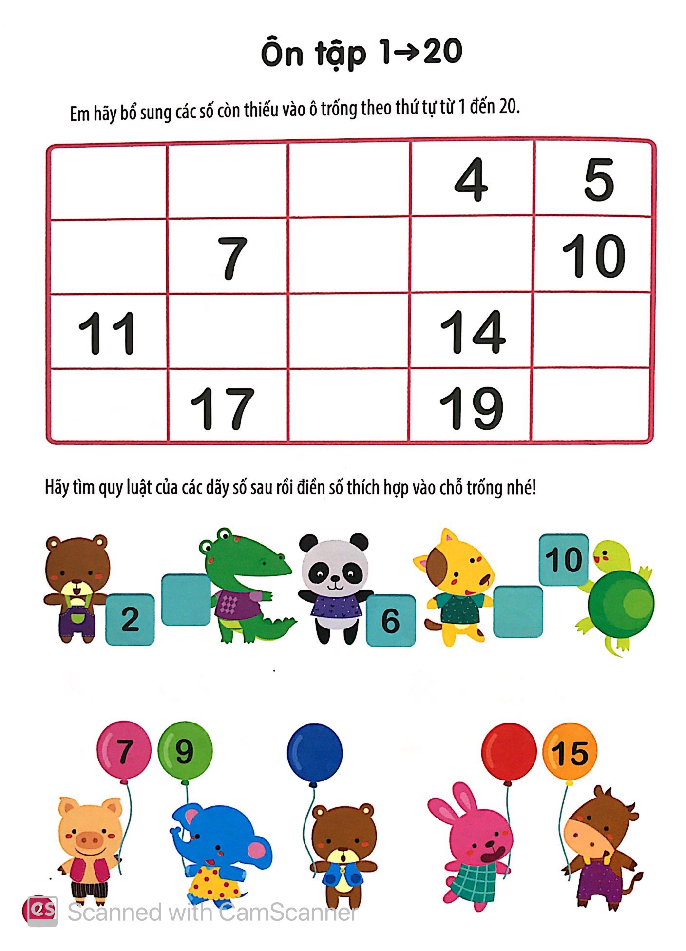 vui học toán - làm quen với các con số từ 1 đến 50