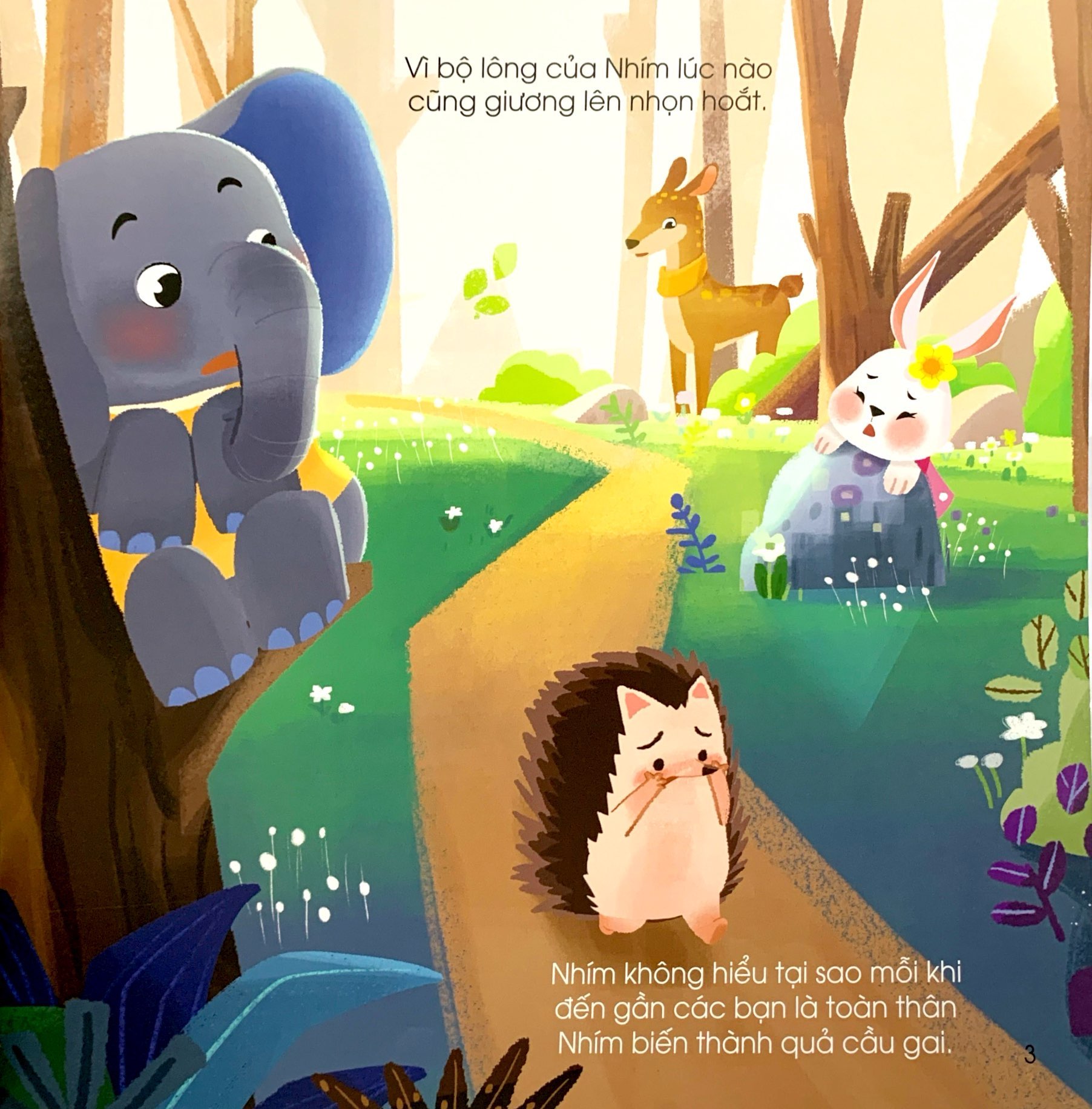 vun đắp tâm hồn - chuyện ở rừng vi vu - nhím nhút nhát và bộ lông nhọn hoắt