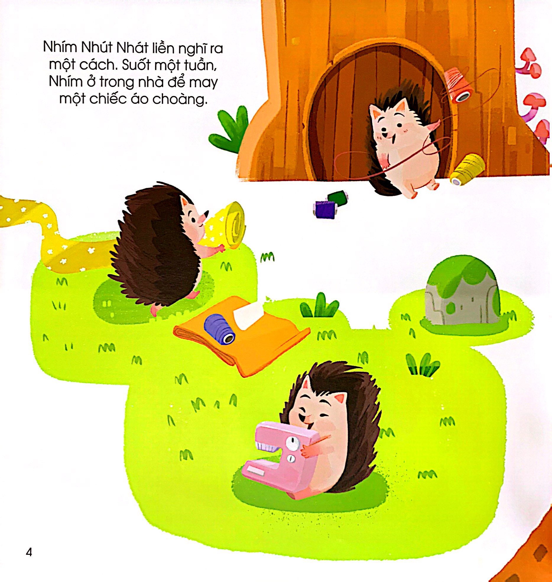 vun đắp tâm hồn - chuyện ở rừng vi vu - nhím nhút nhát và bộ lông nhọn hoắt