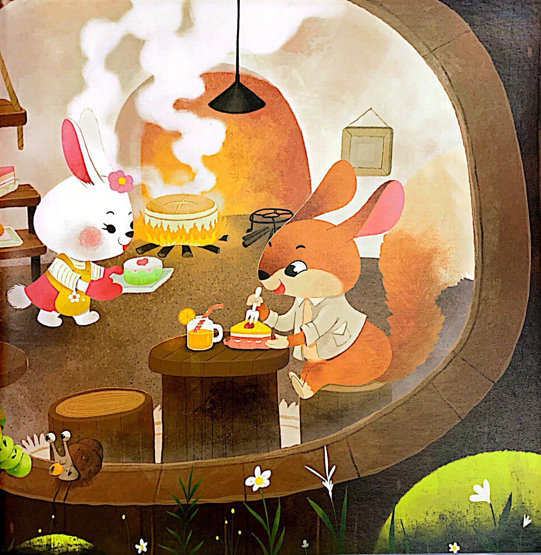 vun đắp tâm hồn - chuyện ở rừng vi vu - sóc đuôi xù làm bánh