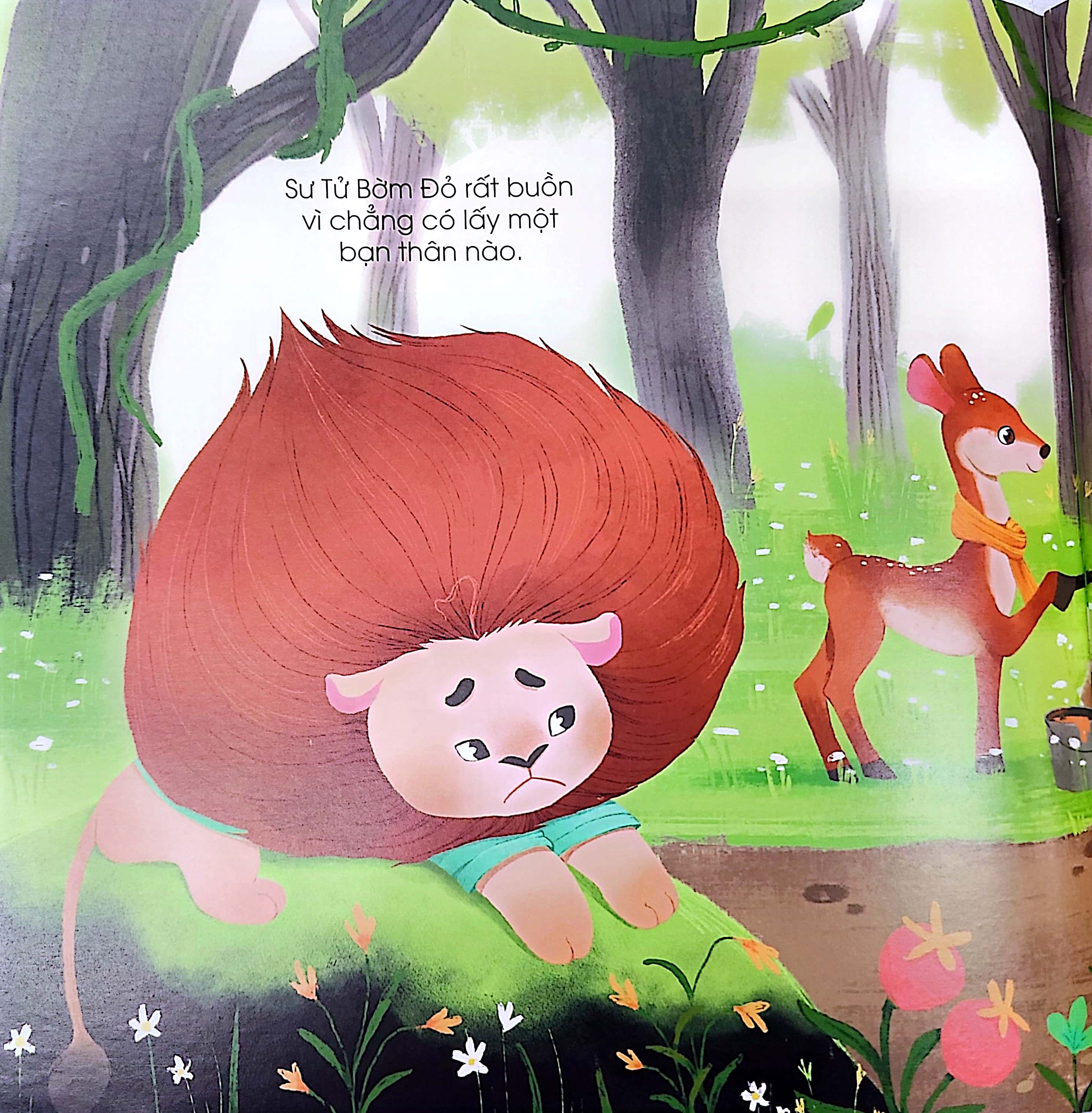 vun đắp tâm hồn - chuyện ở rừng vi vu - sư tử bờm đỏ tìm bạn thân