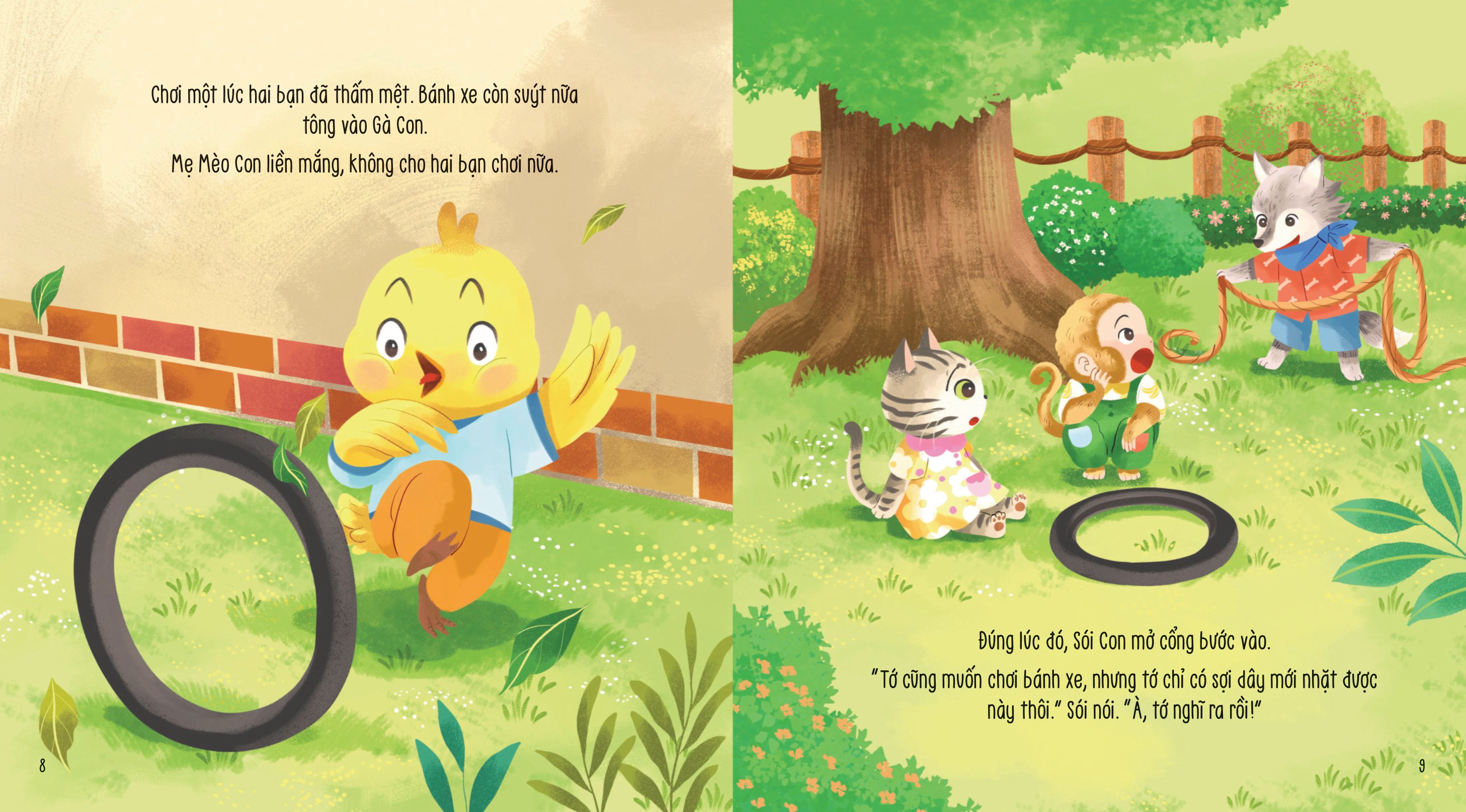 vun đắp tâm hồn - khỉ con và các bạn vui nhộn - bánh xe ngộ nghĩnh