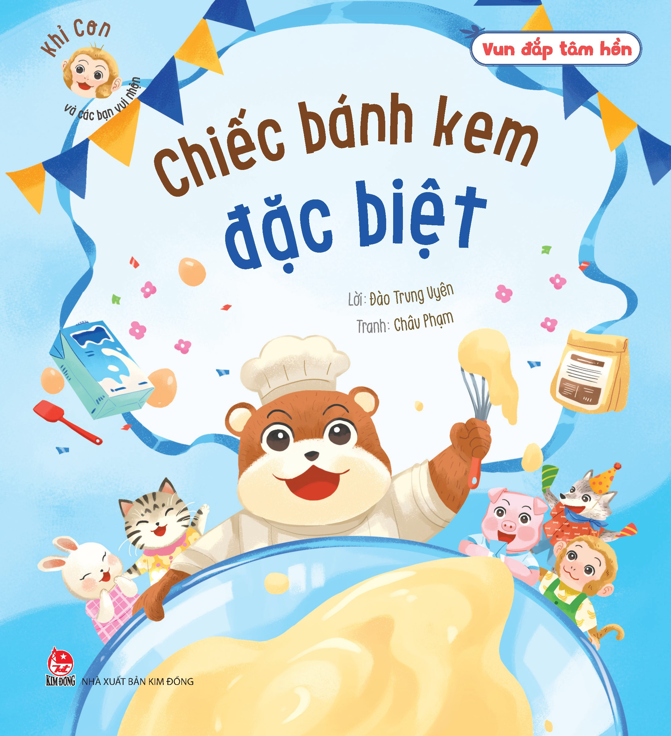 vun đắp tâm hồn - khỉ con và các bạn vui nhộn - chiếc bánh kem đặc biệt