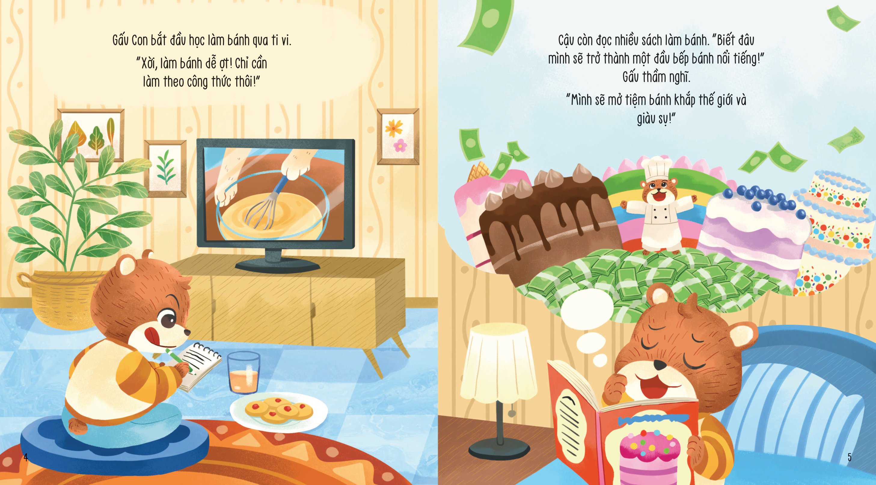 vun đắp tâm hồn - khỉ con và các bạn vui nhộn - chiếc bánh kem đặc biệt