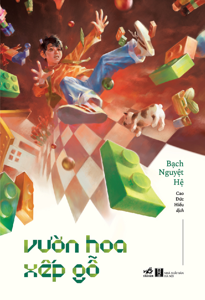 vườn hoa xếp gỗ