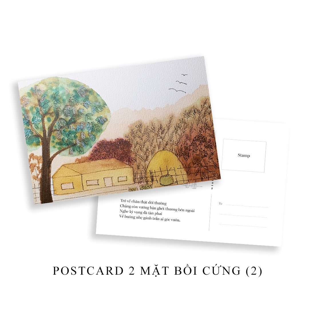 vườn tôi có cây lá bình yên - tặng kèm 1 bookmark bế 2 mặt bồi cứng + 3 postcard 2 mặt bồi cứng