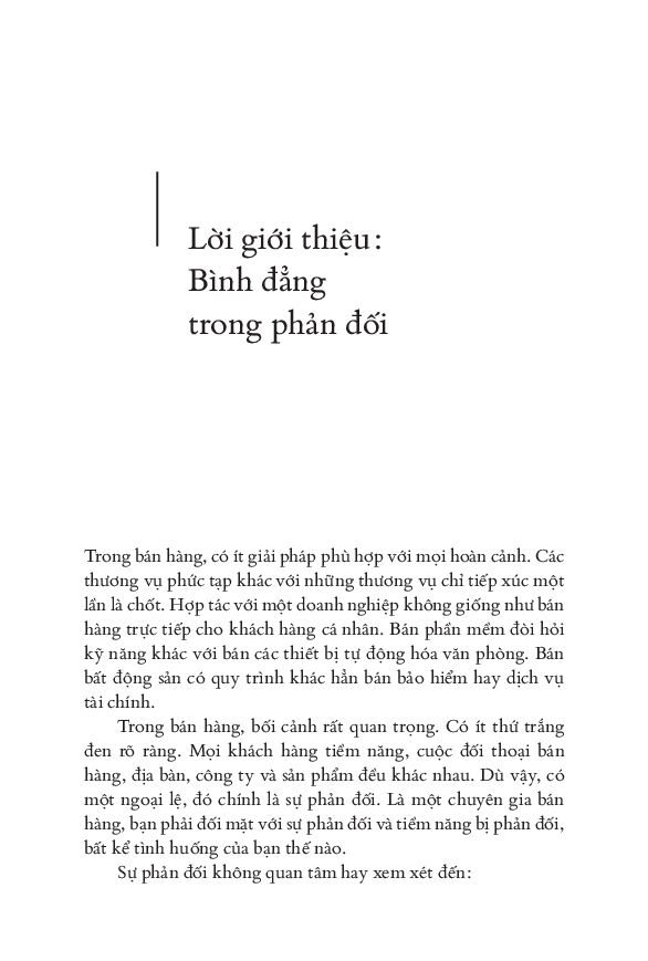 vượt qua phản đối: nghệ thuật và khoa học thương thảo trong bán hàng