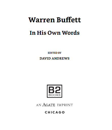 warren buffett - in his own words