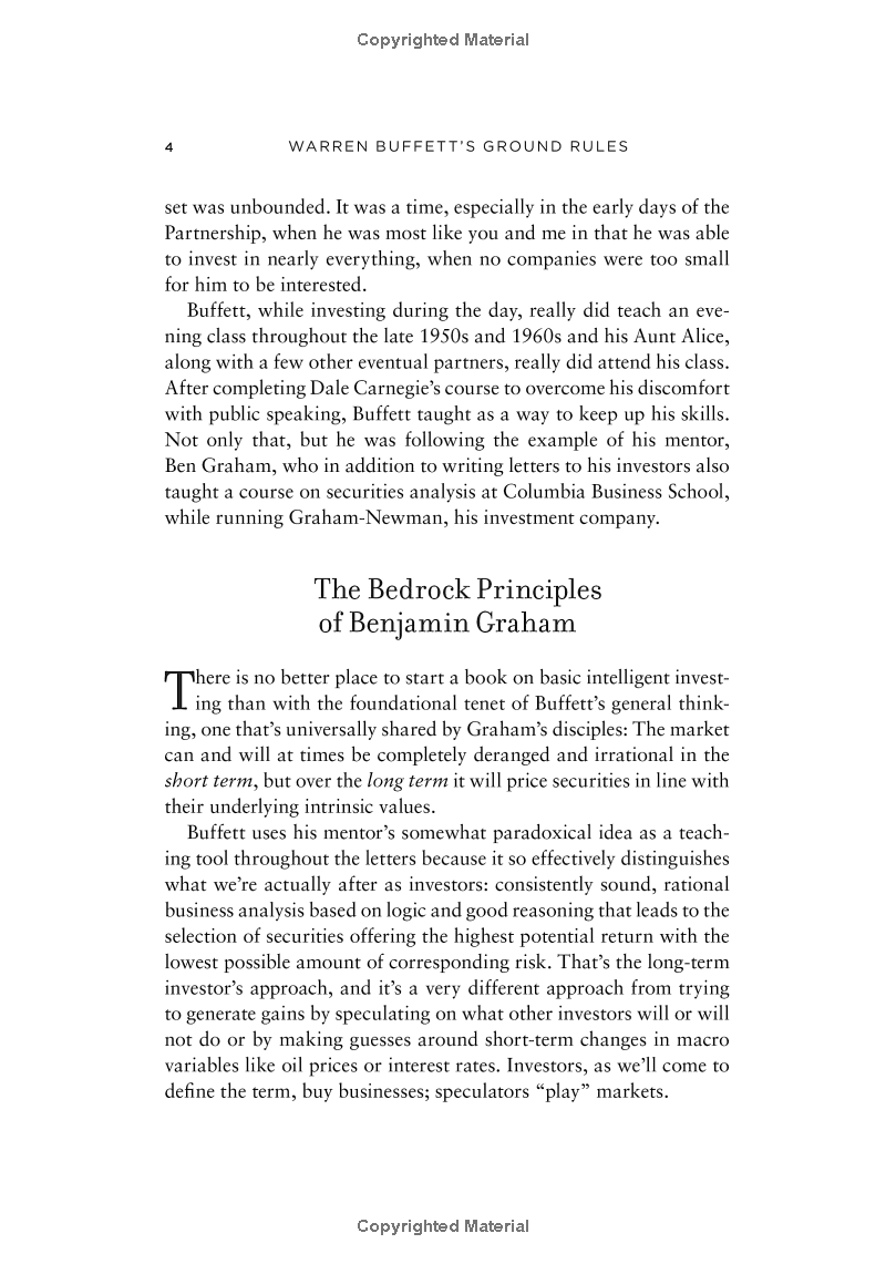 warren buffett's ground rules: words of wisdom from the partnership letters of the world's greatest investor