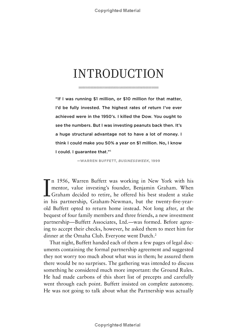 warren buffett's ground rules: words of wisdom from the partnership letters of the world's greatest investor