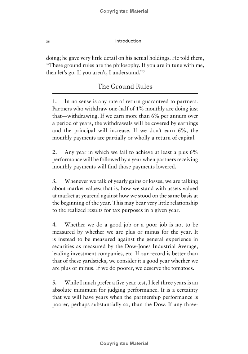 warren buffett's ground rules: words of wisdom from the partnership letters of the world's greatest investor