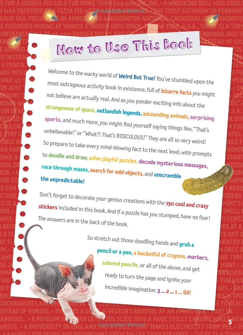weird but true! cool and crazy sticker doodle book
