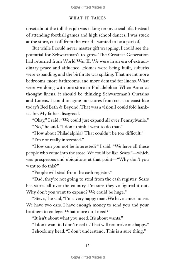 what it takes: lessons in the pursuit of excellence