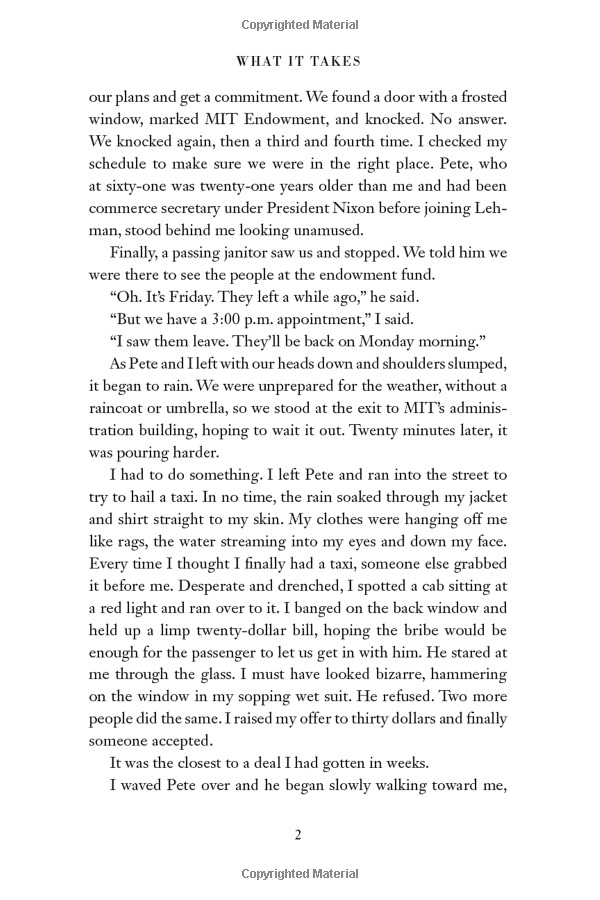 what it takes: lessons in the pursuit of excellence