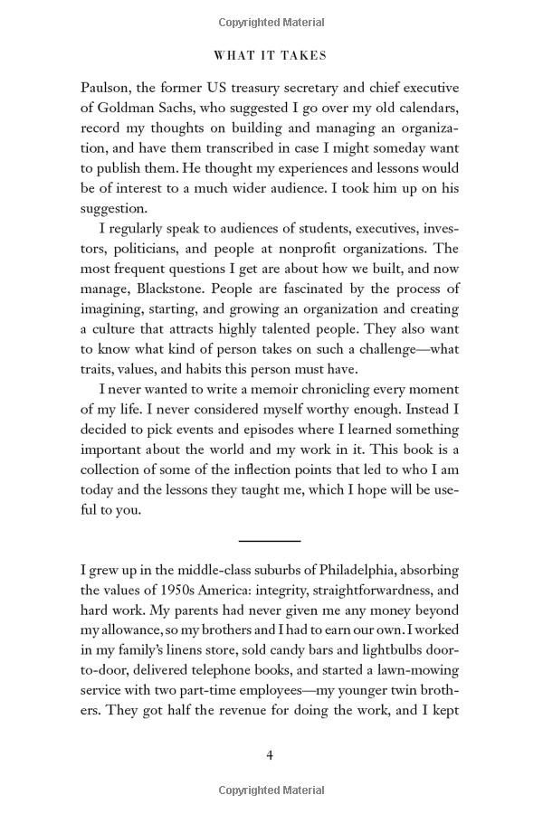 what it takes: lessons in the pursuit of excellence