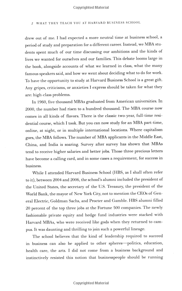 what they teach you at harvard business school: my two years inside the cauldron of capitalism