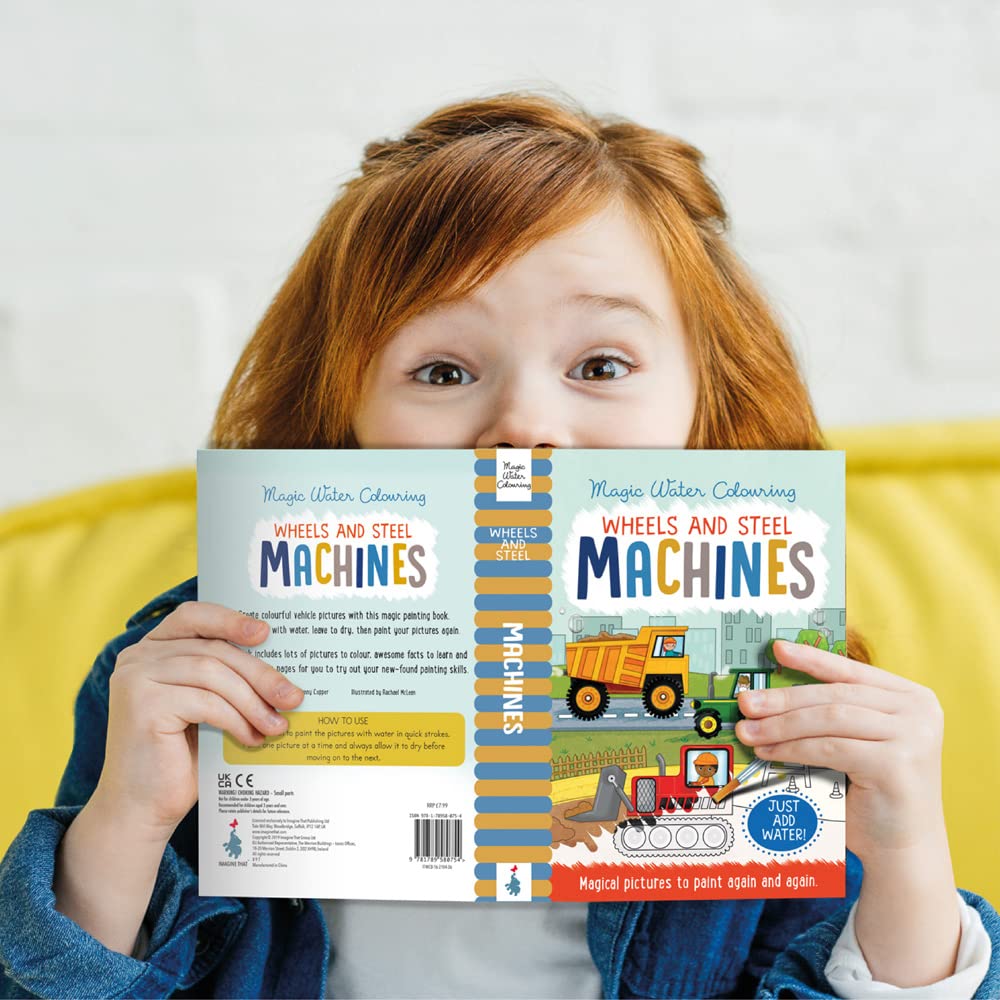 wheels and steel - machines (magic water colouring)