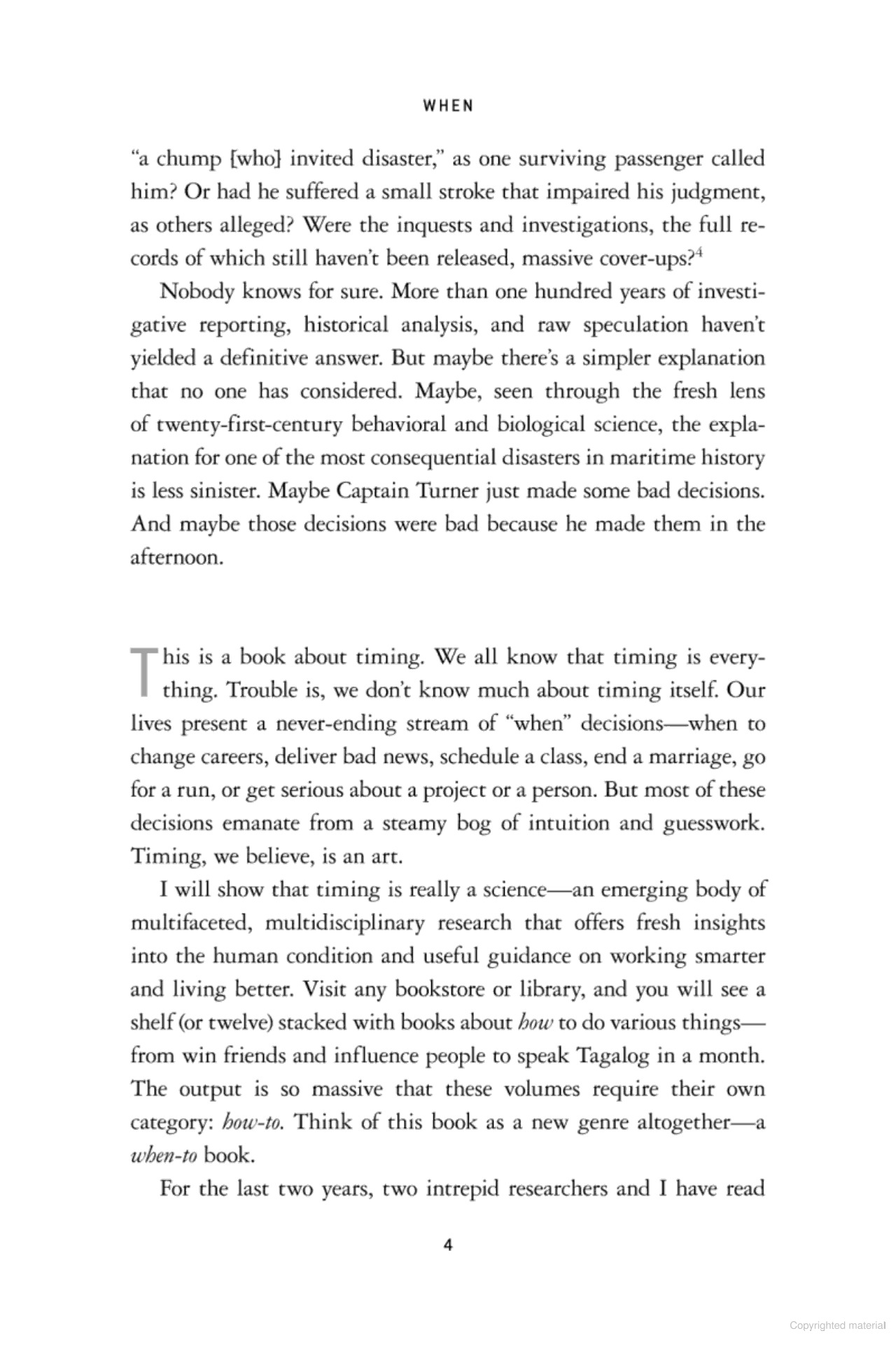 when: the scientific secrets of perfect timing