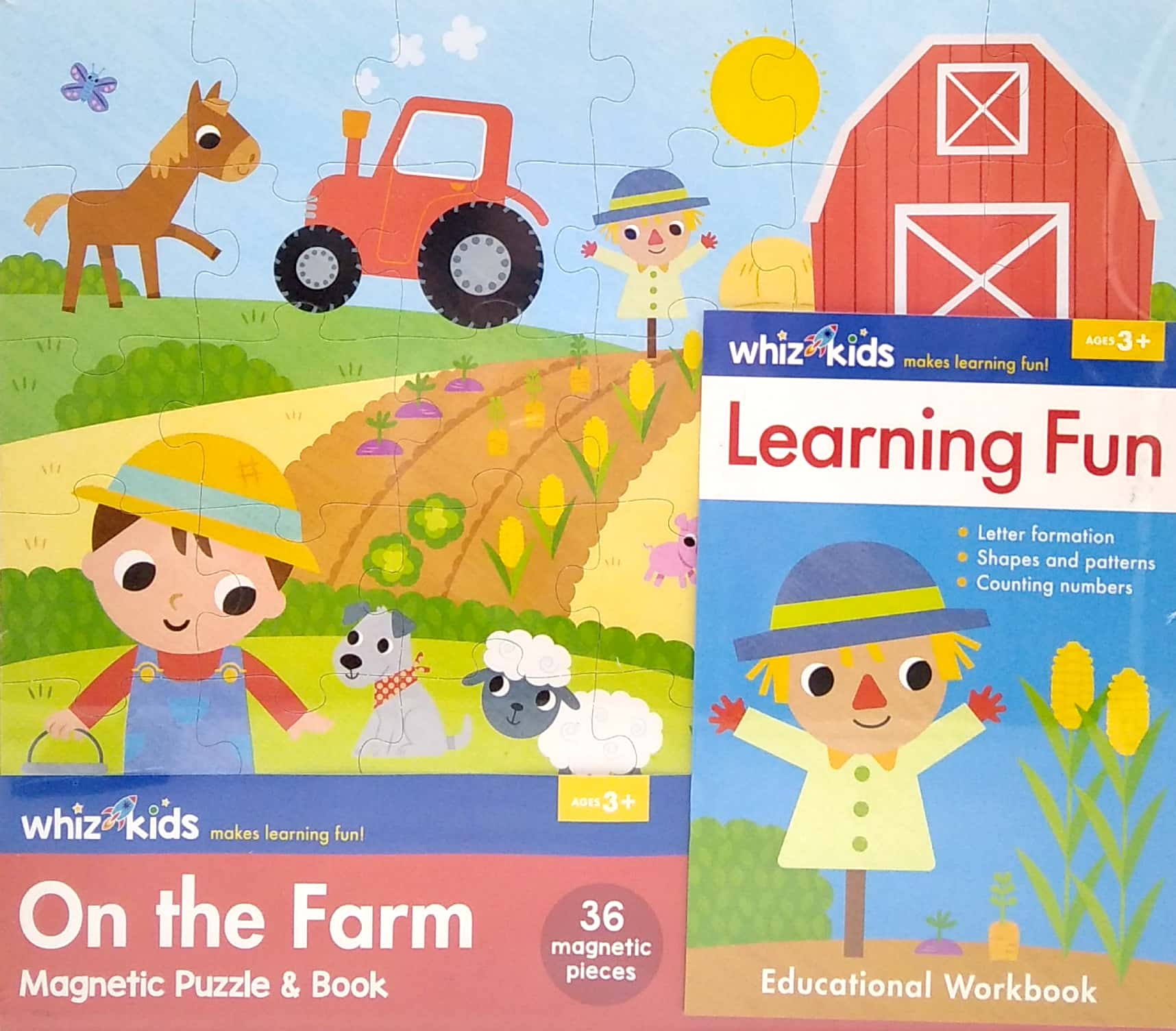 whiz kids magnetic puzzle and book - on the farm